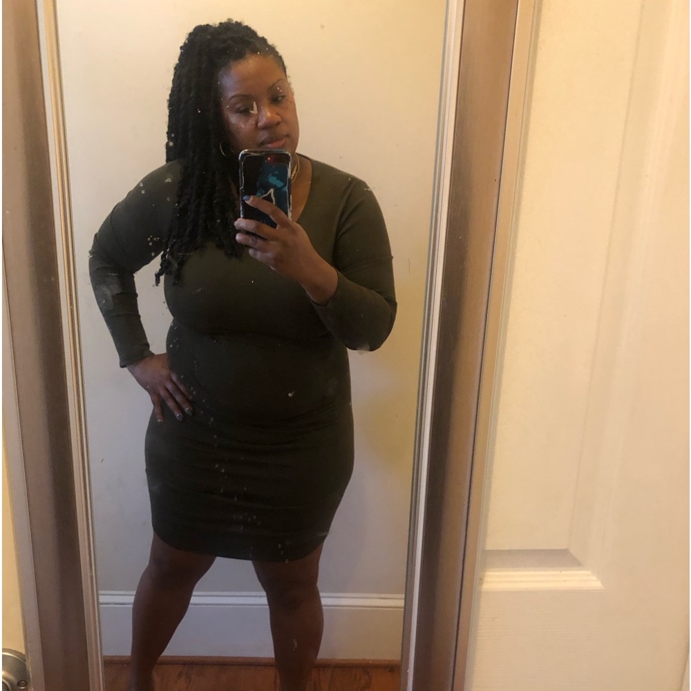 Olive Green Express Sweater Dress